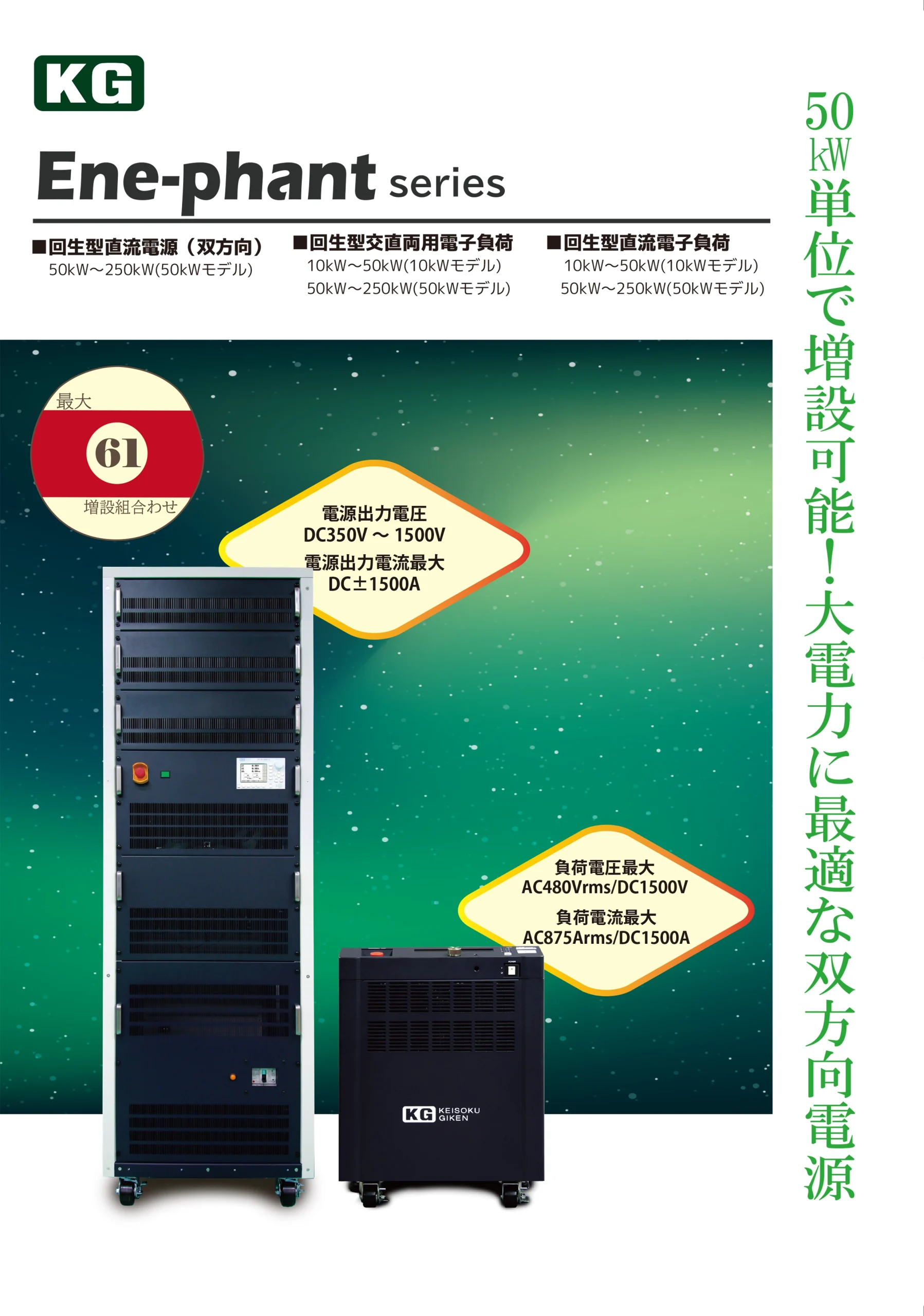 Ene-phant®シリーズ 10kW回生型直流電子負荷 - 計測技術研究所